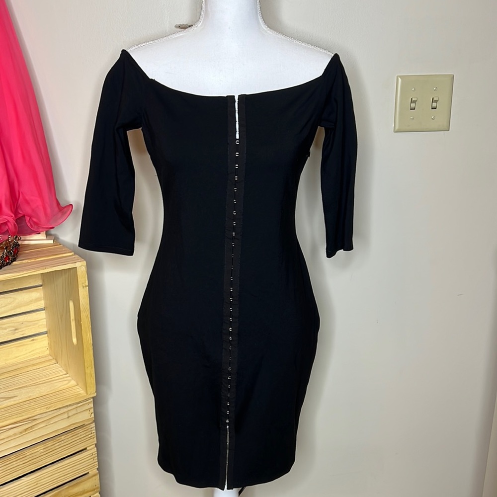 Guess Los Angeles Black Off Shoulder Dress Size M